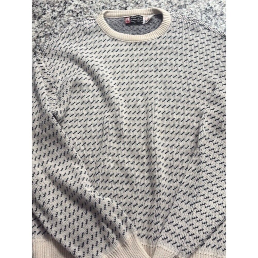 Binghamton Knitting Co Vintage Mens XL Sweater Cotton Birdseye Knit Made In USA